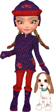 la fille et son chien